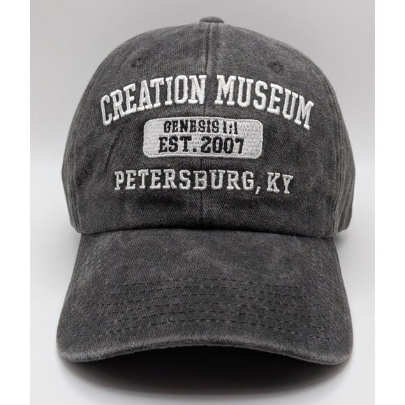 Creation Museum Petersburg KY Genesis Bible Strap Back Faded Gray Hat Cap Jesus - Picture 2 of 5